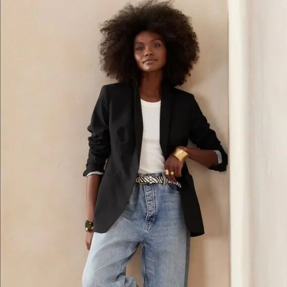 (like new) Banana Republic Long & Lean Washable Wool Blazer Size 6 - Picture 1 of 16